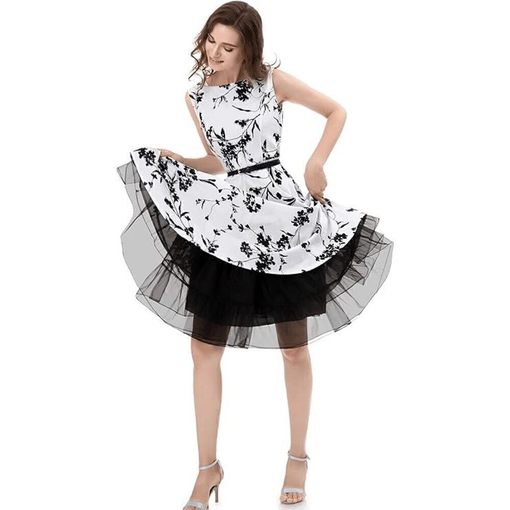 🖤🤍 2PCS Bundle Petticoats Pinup 1950s Rockabilly Tutu Crinoline Underskirt NEW - Picture 7 of 13